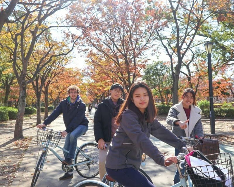 5-Hour Osaka Highlights Bike Tour with Lunch - Getting rolling at FamilyMart Tenmabashi without the stress