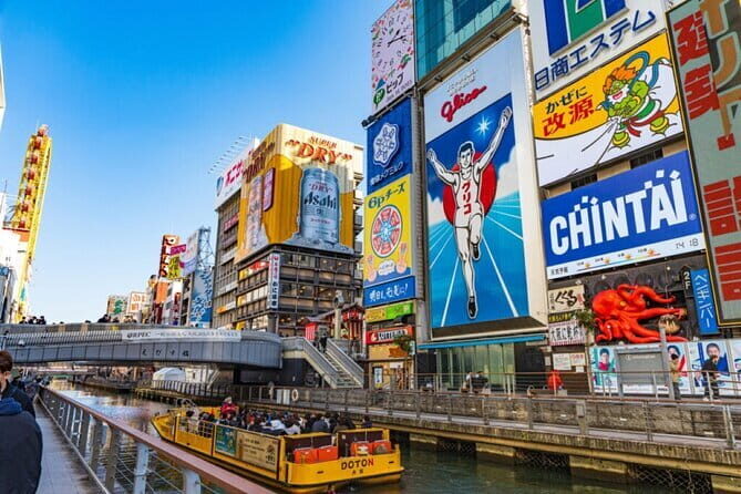 Explore Osaka | Private Tour - Local English Driver(guide option) - Dotonbori: neon lights, canal stroll, and street-food strategy