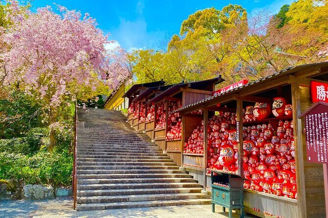 Osaka / Kyoto: Katsuoji, Arashiyama & Kinkaku-ji One Day Tour - Katsuoji Temple: daruma, a vermilion pagoda, and winning-luck energy